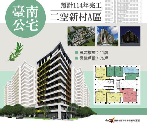 台南仁德二空A區75戶公宅已施工 預計3年後完工申請入住